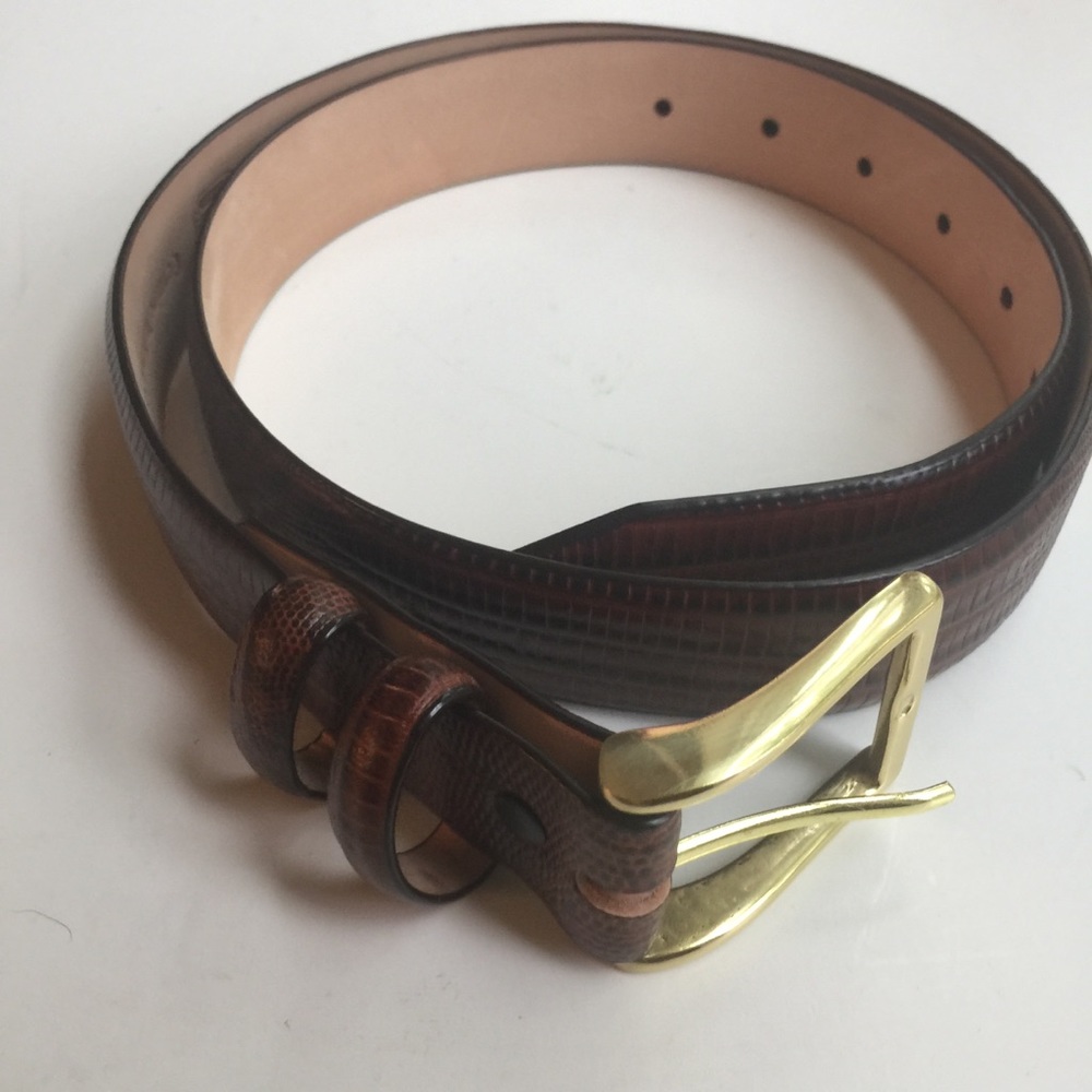 BELTS.COM GENUINE ITALIAN CALFSKIN BROWN BELT 34